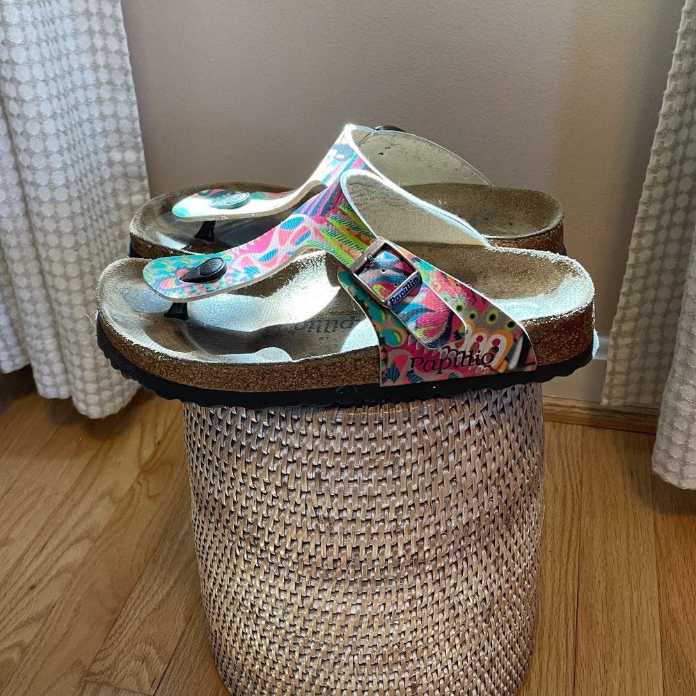 Birkenstock Papillio, Mult color straps, size 37, 6.5